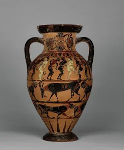 Amphora Prints: Neck amphora with (A) nude men and women