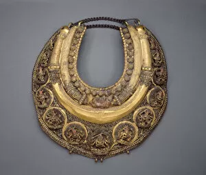 Gilded Collection: Necklace Inscribed with the Name of King Pratapamalladeva, About 1650. Creator: Unknown