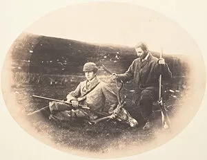 Stag Gallery: Ned and Colin Ross with Hunt Trophy, ca. 1857. Creator: Horatio Ross