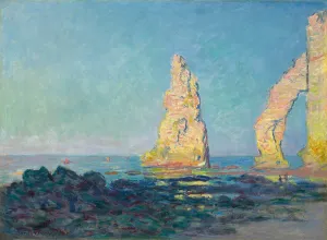 Etretat Prints: The Needle Rock at Etretat, Low Tide, 1883. Creator: Monet, Claude (1840-1926)