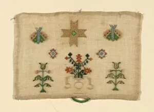 Butterflies Collection: Needlecase Sampler, England, late 18th century. Creator: Unknown