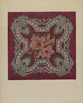 Needlepoint Prints: Needlepoint and Beadwork Square, c. 1937. Creator: Erwin Schwabe
