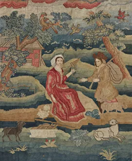 Greeting Gallery: Needlepoint Panel, c. 1939. Creator: Phyllis Dorr