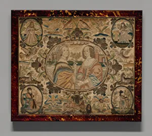 Tortoiseshell Prints: Needlework (Depicting the Four Seasons), England, c. 1660. Creator: Unknown