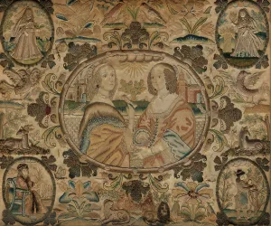 Tortoiseshell Prints: Needlework (Depicting the Four Seasons), England, c. 1660. Creator: Unknown