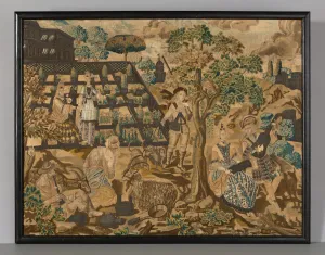 Needlework Panel, Portugal, Late 17th century. Creator: Unknown Needlework Panel, Portugal, Late 17th century. Creator: Unknown