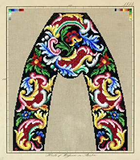 Paint Prints: Needlework pattern, c1870-1900. Creator: Hertz & Wegener