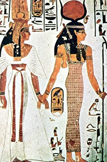 Isis Gallery: Nefertari and Isis, Ancient Egyptian wall painting from a Theban tomb, 13th century BC