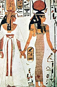 New Kingdom Prints: Nefertari and Isis, Ancient Egyptian wall painting from a Theban tomb, 13th century BC