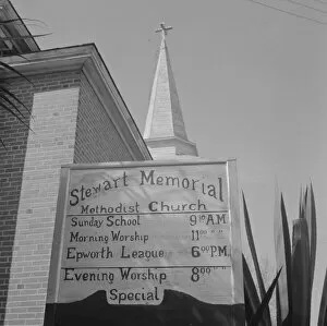 Signboard Collection: Negro church, Daytona Beach, Florida, 1943. Creator: Gordon Parks