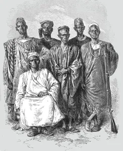 Senegalese Prints: Negro escort of M.Mace; Journey from the Senegal to the Niger, 1875. Creator: Unknown