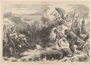 Nast Thomas Prints: A Negro Regiment in Action (from Harpers Weekly), March 14, 1863. Creator: Thomas Nast