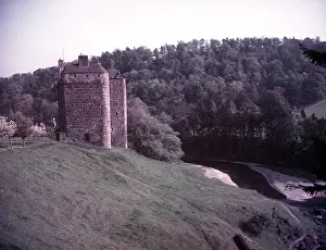 Tweed Prints: Neidpath Castle, Peebles, Scotland, c1955. Creator: Arthur Charles Kirby Ware