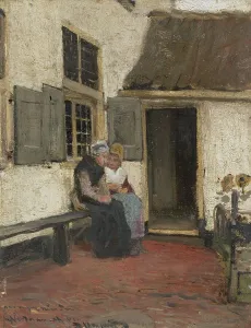 Old Women Prints: Neighborly Gossip, c.1880-c.1907. Creator: Bernardus Johannes Blommers