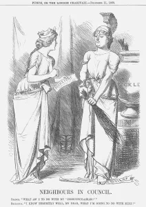 Neighbours In Council, 1869. Artist: John Tenniel