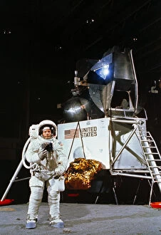 Armstrong Neil A Gallery: Neil Armstrong lunar surface training, USA, April 22, 1969. Creator: NASA