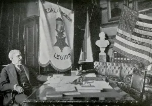 Halstead Prints: Nelson A Miles, US Army general, at his headquarters, 1898