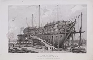 Dry Dock Gallery: The Nelson at the Royal Dockyard, Woolwich, London, 1815