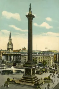 Nelson Horatio Prints: Nelsons Column and Trafalgar Square, London, c1910. Creator: Unknown