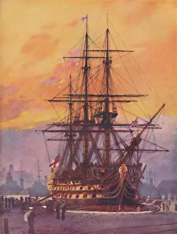 Portsmouth Prints: Nelsons Flagship As She Is To-Day, 1936