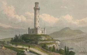 Th Shepherd Prints: Nelsons Monument, Calton Hill, Edinburgh, c1830. Creator: William Tombleson