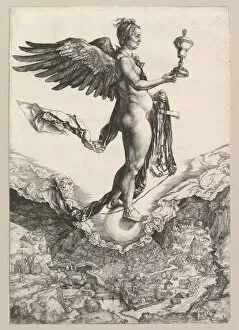 A Durer Gallery: Nemesis (The Great Fortune), 1501-2. Creator: Albrecht Durer