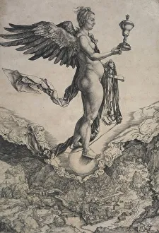Revenge Prints: Nemesis (the Great Fortune), c.1502. Creator: Albrecht Durer