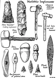 Mallet Prints: Neolithic implements of stone, flint and horn, c1890