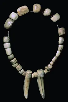 Neolithic necklace of bone and teeth Neolithic necklace of bone and teeth