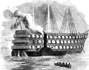 Flagship Prints: The Neptune, Admiral Corry's Flag-Ship, 1854. Creator: Unknown