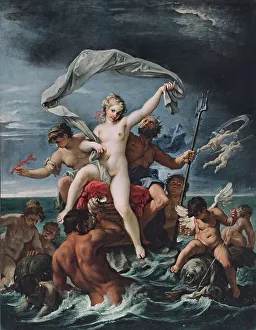Lively Prints: Neptune and Amphitrite, 1691. Creator: Sebastiano Ricci