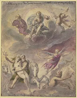 Rays Of Light Prints: Neptune and Amphitrite with sea gods