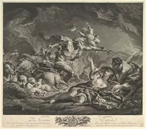 Neptune Gallery: Neptune and Amymone, 18th century. Creator: Jean Claude Danzel