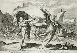 Crow Prints: Neptune Pursuing Coronis, Who is Changed into a Crow