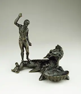 Action Prints: Neptune on a Sea Monster, between 1500 and 1510. Creator: Severo Calzetta da Ravenna