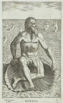 Gallaea Philippo Prints: Nereus, 1586. Creator: Philip Galle