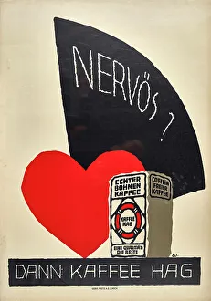 Nervous? Drink Hag coffee, c1932. Creator: Scotland; Eduard (1885-1945)