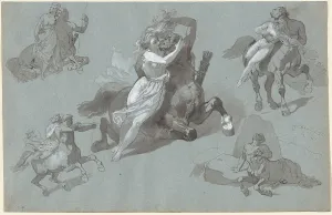 Centaur Prints: Nessus and Dejanira in Four Poses