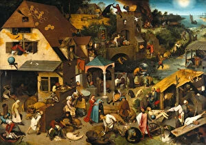 The Netherlandish Proverbs (The Blue Cloak or The Topsy Turvy World), 1559