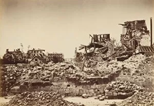 Debris Gallery: Neuilly Bombarded. General View of the rue de Chezy, 1871. Creator: Alphonse J