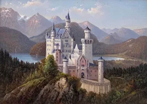Private Collectionrealism Prints: Neuschwanstein Castle. Creator: Sattler, Hubert (1817-1904)