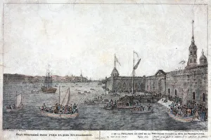 Petersburg Prints: Neva River near the Peter and Paul Fortress on the day of Mid-Pentecost (Prepolovenie) Celebration