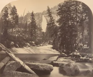 Rocky Prints: Nevada Fall, 700 Feet, 1861. Creator: Carleton Emmons Watkins