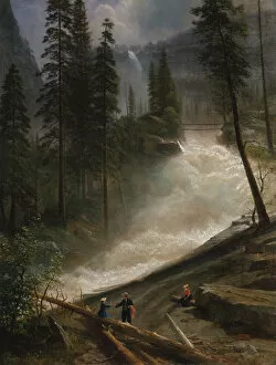 Tourists Gallery: Nevada Falls, Yosemite, 1872 or 1873. Creator: Albert Bierstadt