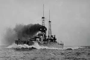 Us Navy Prints: NEVADA on trial run (22 1/2 knots), between c1915 and 1916. Creator: Bain News Service