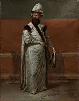 Nevsehirli Damat Ibrahim Pasha, Grand Vizier of the Ottoman Empire, ca 1728. Artist: Vanmour (Van Mour), Jean-Baptiste (1671-1737)