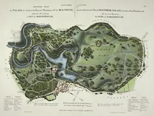 Landscaped Prints: A new and accurate plan of Blenheim Palace, 1835. Creator: Unknown