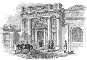 Horseracing Prints: New Betting Room, Newmarket, 1845. Creator: Unknown