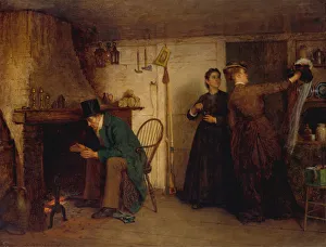 Fireplace Prints: The New Bonnet, 1876. Creator: Eastman Johnson