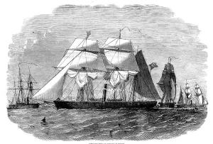 Gunboat Prints: New Brazilian Gun-Boat Fleet, 1858. Creator: Unknown